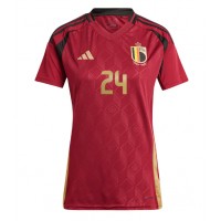 Camiseta Bélgica Amadou Onana #24 Primera Equipación Replica Eurocopa 2024 para mujer mangas cortas